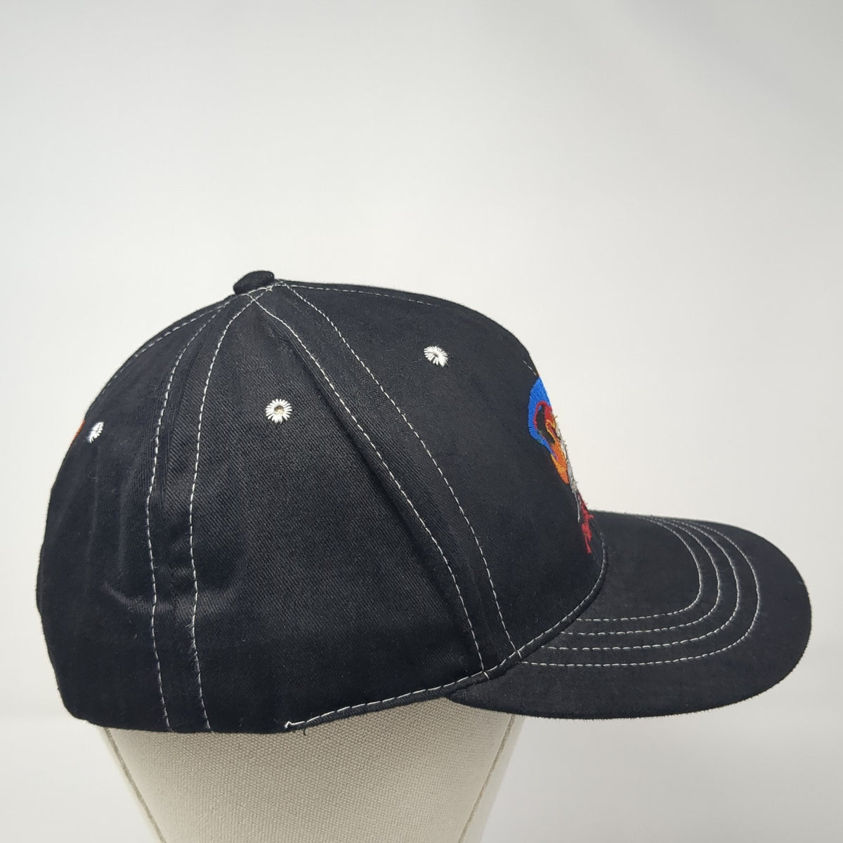 Vintage Pascal Picotte Snapback Hat Embroidered Joker Jester Logo #21 Black