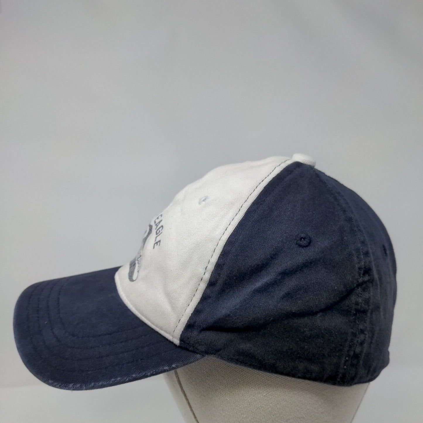 American Eagle Adirondacks Fitted Hat Blue L/XL Embroidered Vented Holes 6 Panel