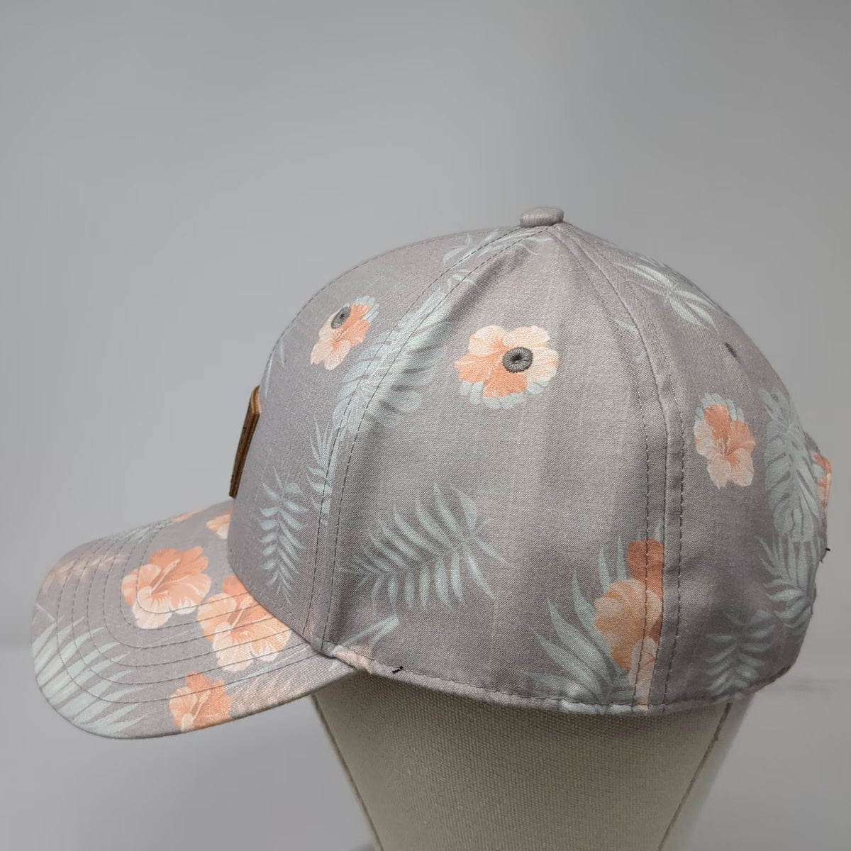Sportsman Baseball Cap Gray One Size Floral Tropical Hibiscus Dana Point Hat