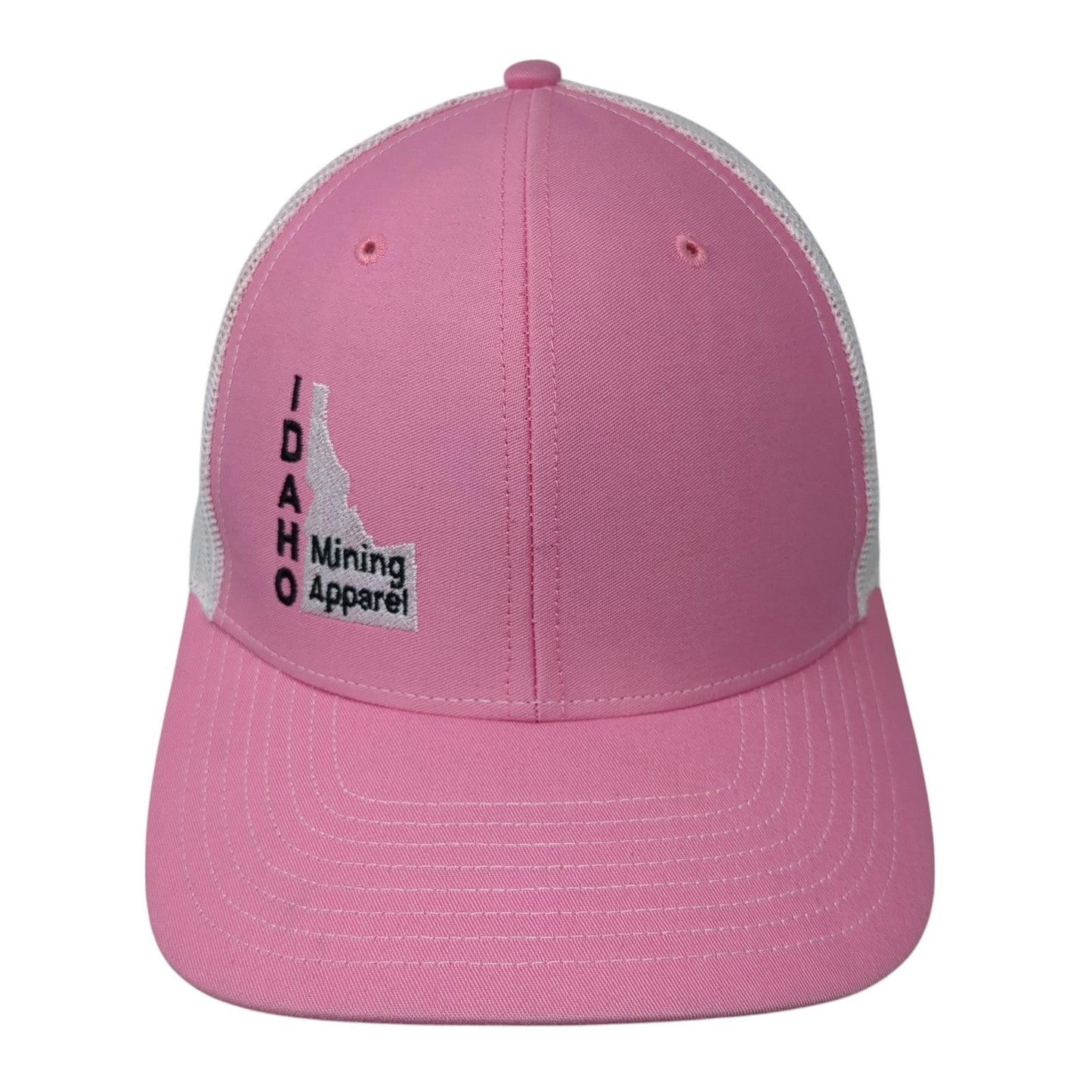 Idaho Mining Apparel Trucker Hat Pink One Size Adjustable Mesh Back Richardson