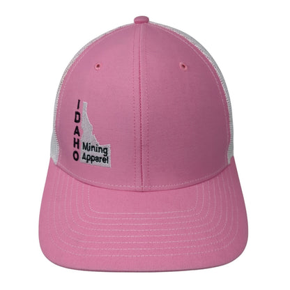 Idaho Mining Apparel Trucker Hat Pink One Size Adjustable Mesh Back Richardson
