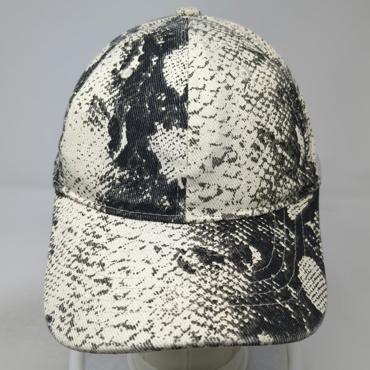 Free Press Baseball Cap White One Size Snakeskin Print Allover Hat Strapback