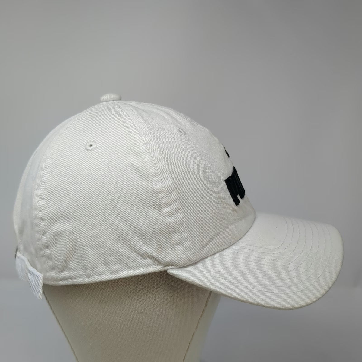 Puma Baseball Cap White One Size Embroidered Logo Adjustable Slideback Hat