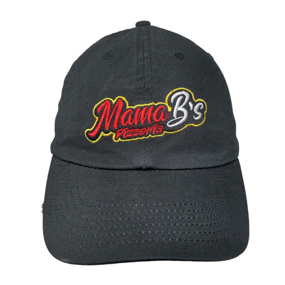 Mama B's Pizzeria Slideback Hat Black One Size Adjustable Embroidered Cotton