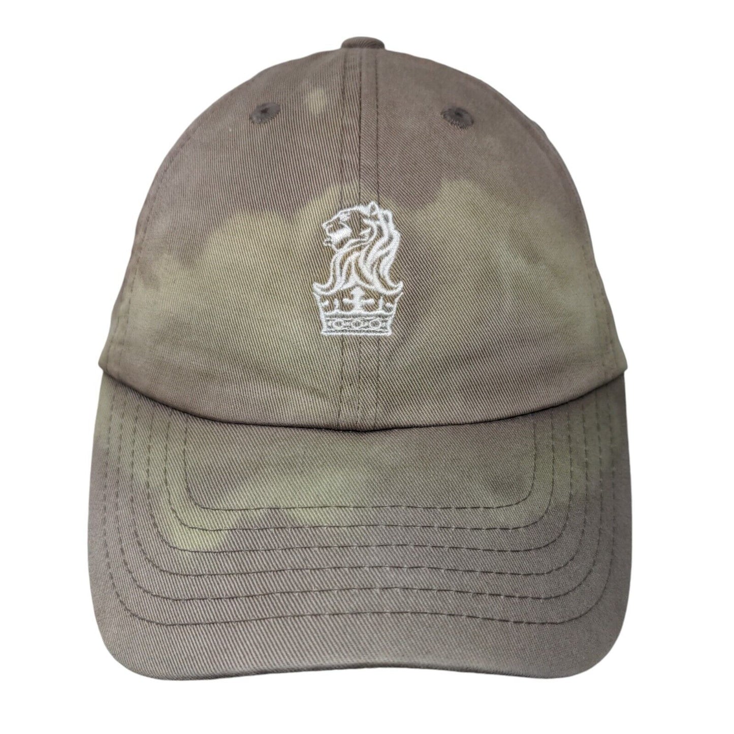 Imperial Strapback Hat Grayish Tan One Size Embroidered Logo 6 Panel
