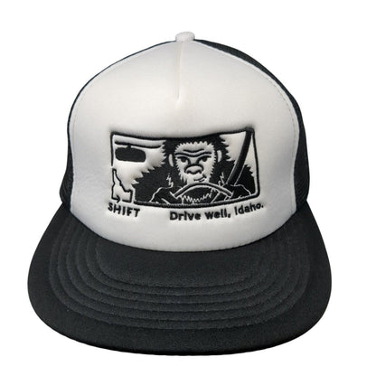SHIFT Drive Well Idaho Snapback Trucker Hat Black One Size Embroidered