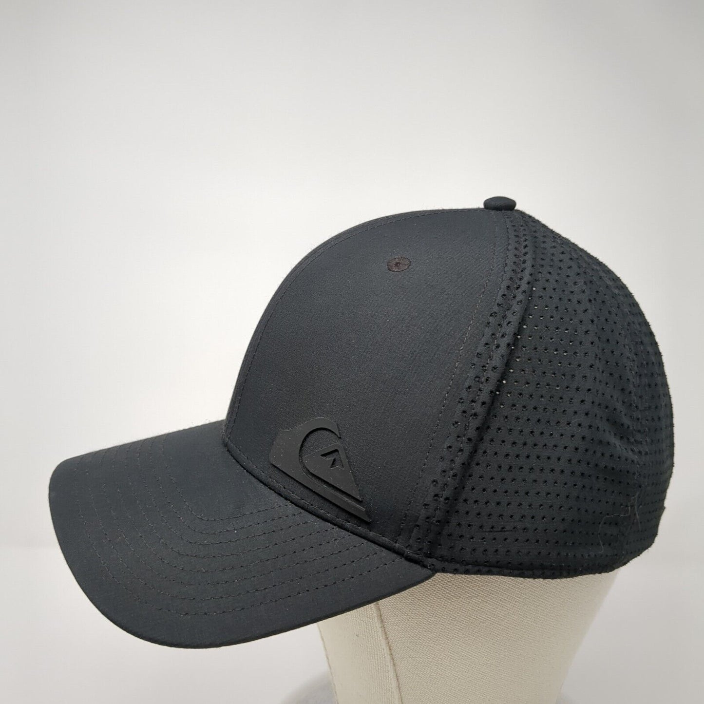 Quiksilver Strapback Hat Black OS Adjustable Lightweight Breathable 6 Panel