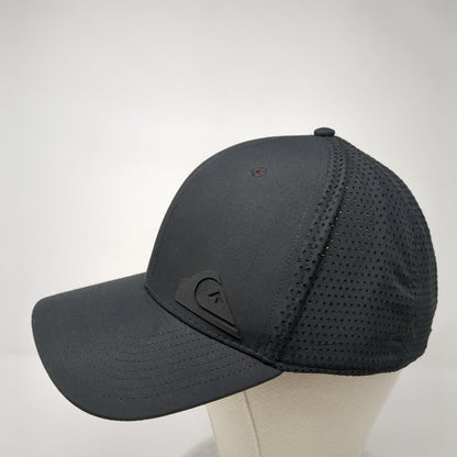 Quiksilver Strapback Hat Black OS Adjustable Lightweight Breathable 6 Panel