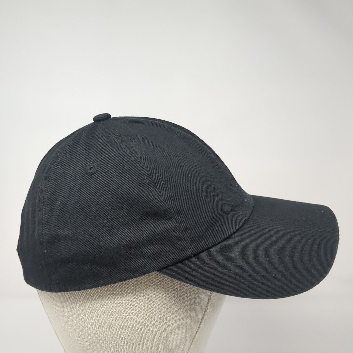 Unbranded Strapback Hat Black One Size Adjustable Lightweight 6 Panel Blank