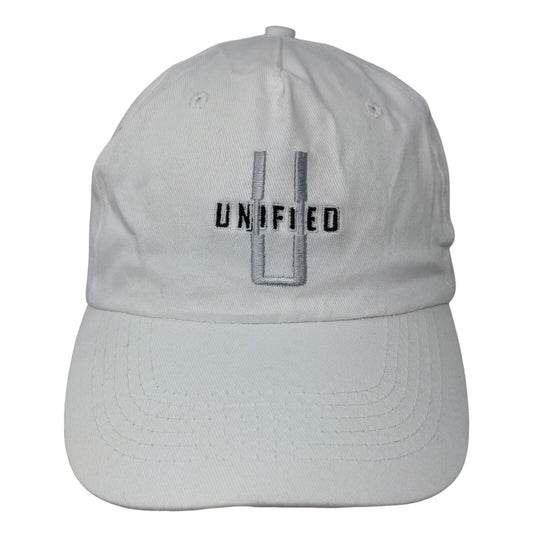 Hit Wear Men's Strapback Hat White OSFA Embroidered Unified Logo Cotton