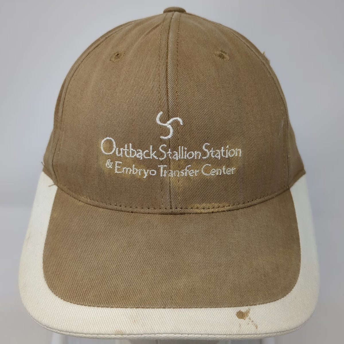 Port Authority Baseball Cap Brown One Size Embroidered Logo Contrast Trim hat