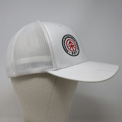 Port Authority White Baseball Cap XL Mesh Stockholm Precision Tools Patch Hat