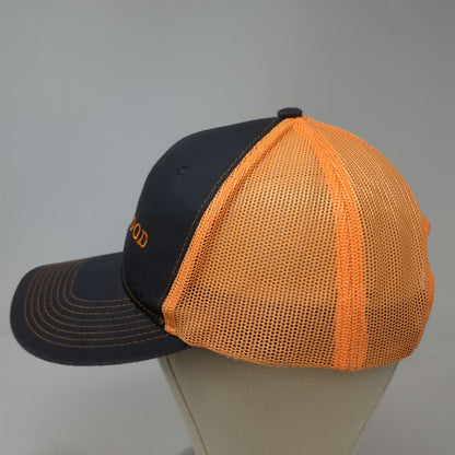 Port Authority Black Orange Trucker Hat One Size Mesh Snapback Beechwood Logo