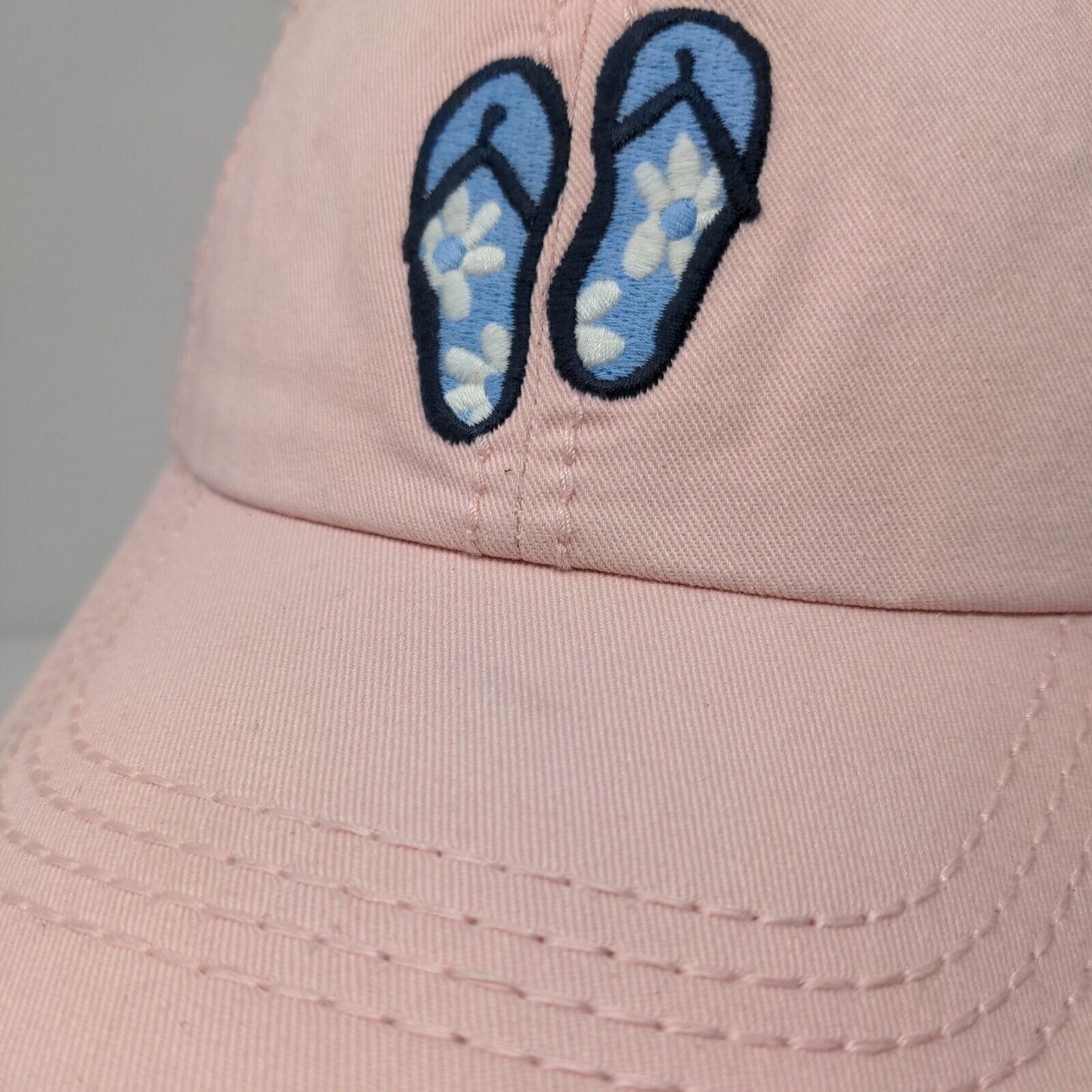 Life Is Good Flip Flops Chill Slideback Hat Pink One Size Embroidered
