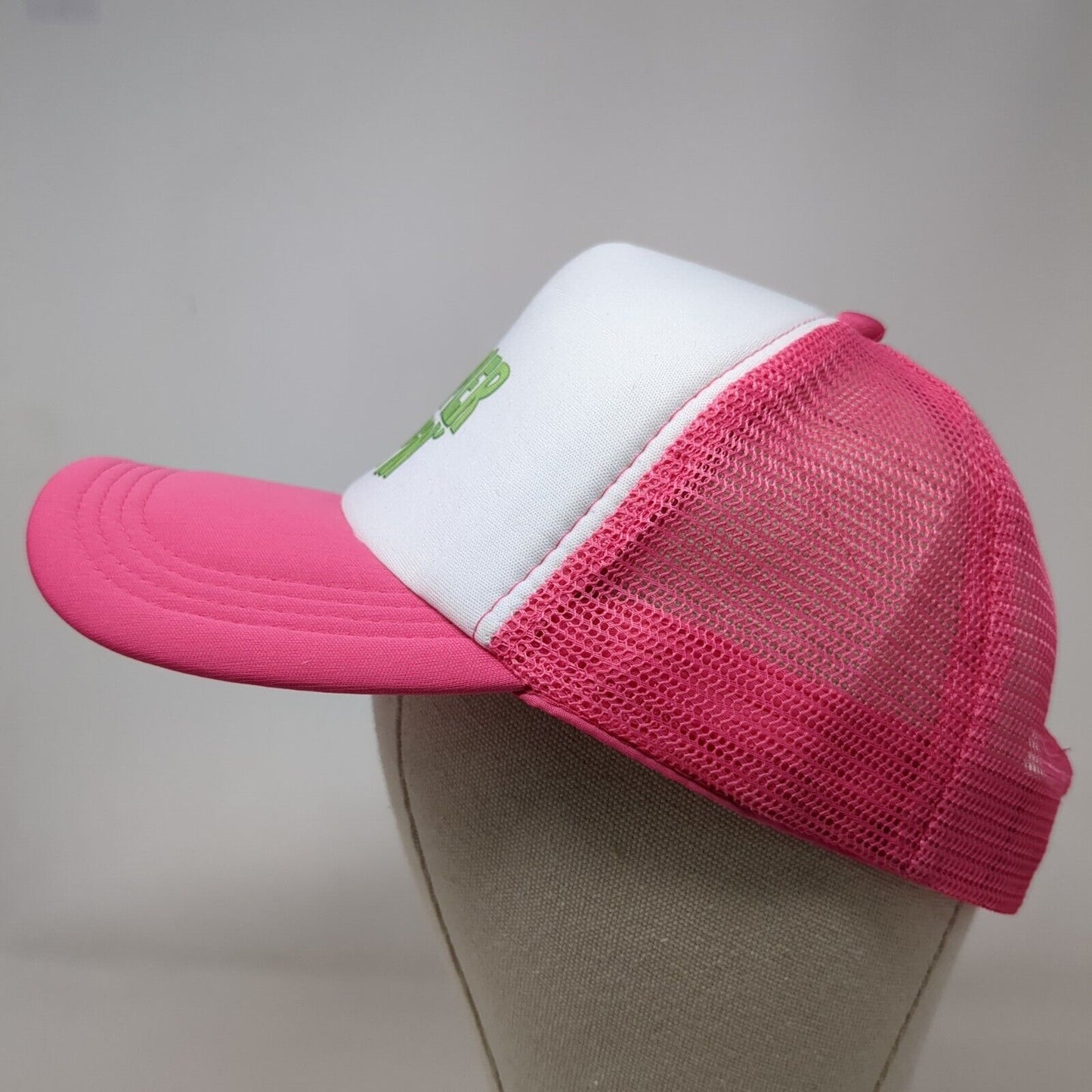 Summer Sippin' Snapback Trucker Hat Pink OSFA Mesh Back Adjustable
