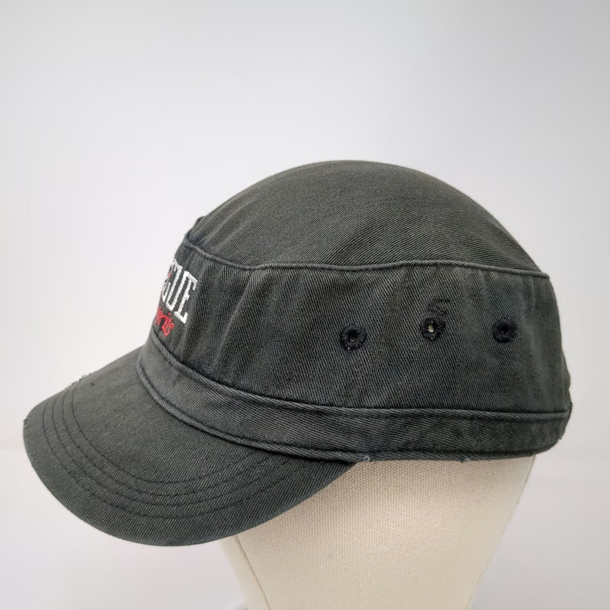 District Threads Army Cap Gray One Size Rogue Spirits Distressed Cotton Logo Hat