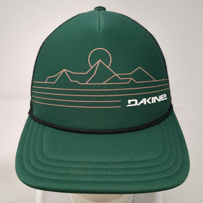 Dakine Trucker Hat Green One Size Mesh Back Snapback Mountain Graphic Rope Hat