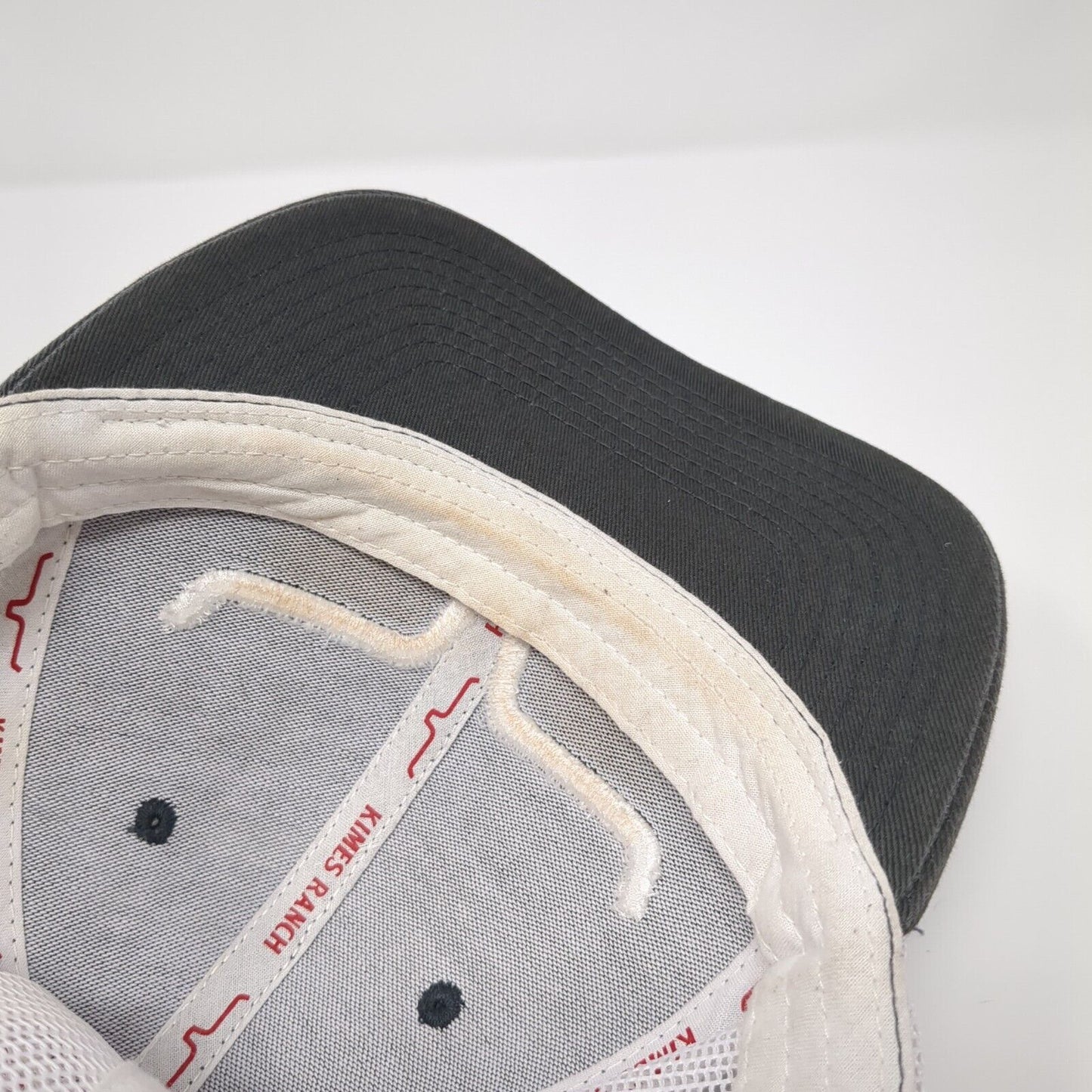 Kimes Ranch Snapback Mesh Back Trucker Hat Gray OSFA Embroidered