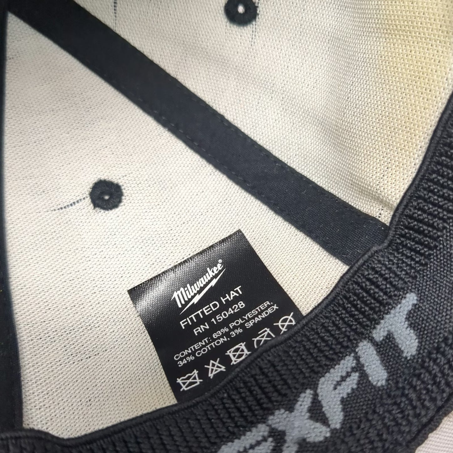 Milwaukee Baseball Cap Black One Size Flexfit Gray Logo Stretch Fit Work Hat