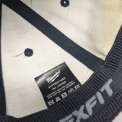 Milwaukee Baseball Cap Black One Size Flexfit Gray Logo Stretch Fit Work Hat
