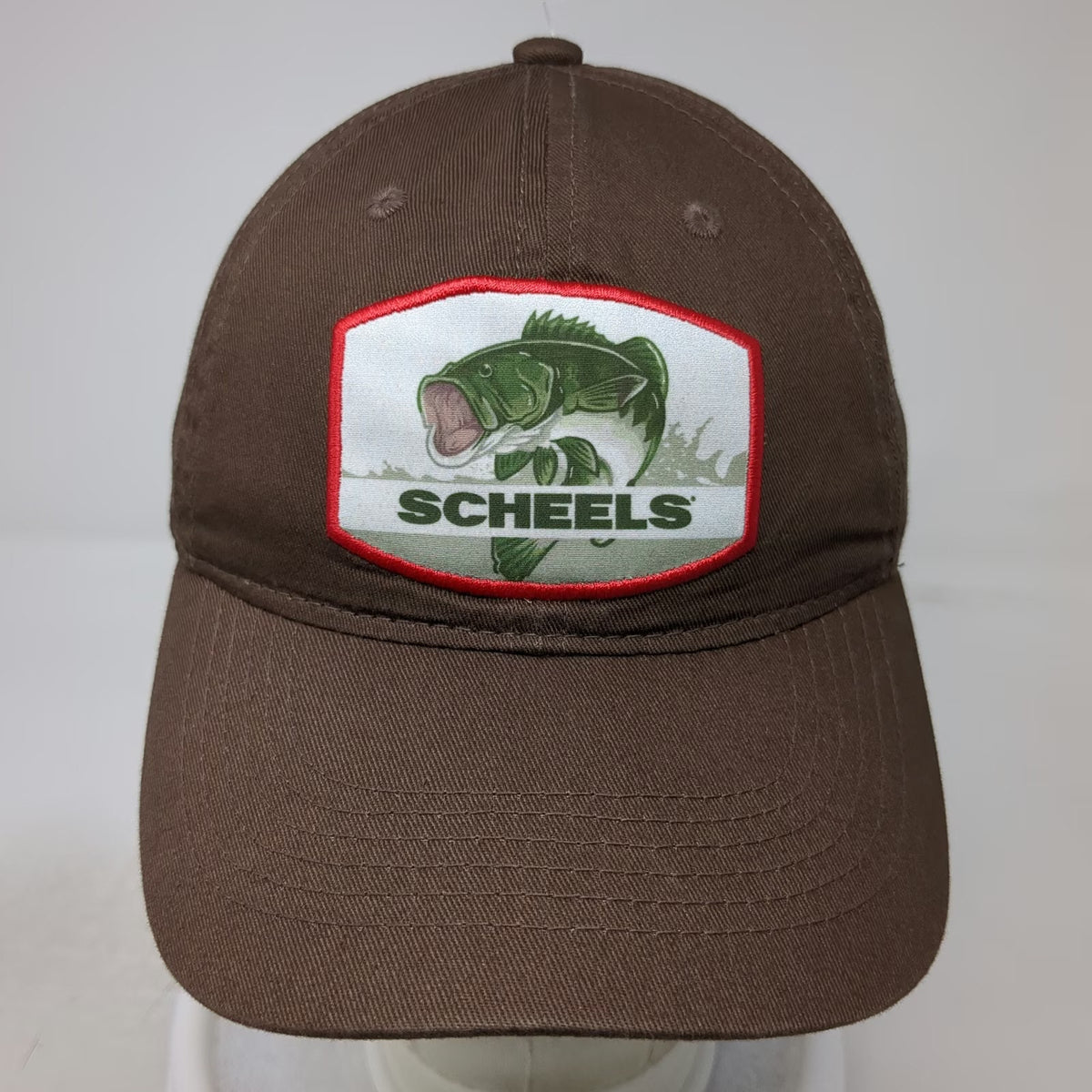 Scheels Snapback Brown One Size Fishing Largemouth Bass Patch Structured Hat