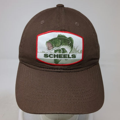 Scheels Snapback Brown One Size Fishing Largemouth Bass Patch Structured Hat
