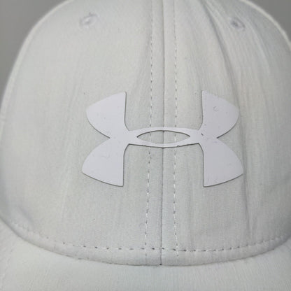 Under Armour Men's Fitted Hat White Size L/XL Polyester Blend 3D Logo