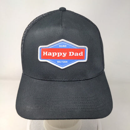 Happy Dad Hard Seltzer Snapback Trucker Hat Black One Size Mesh Back