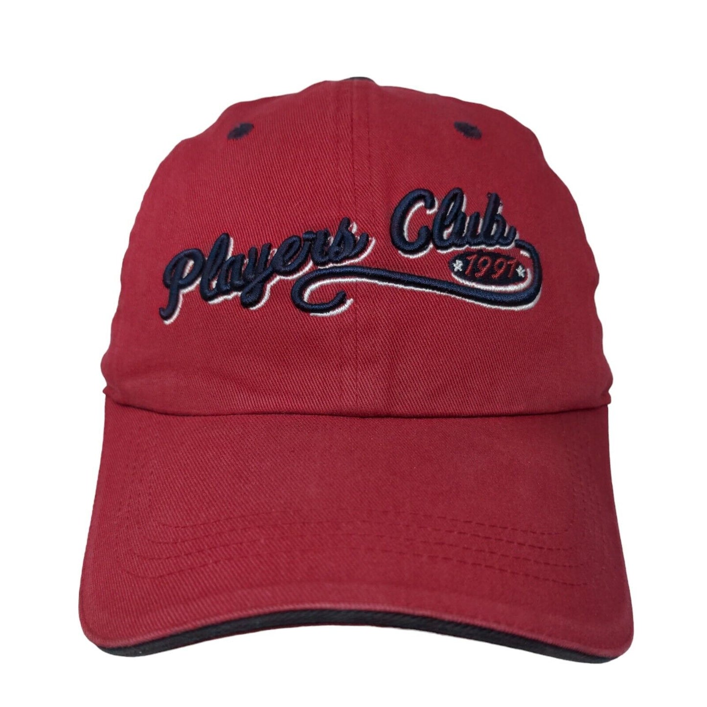 Players Club Slideback Hat One Size Red Embroidered Classic Cut Ahead Vintage