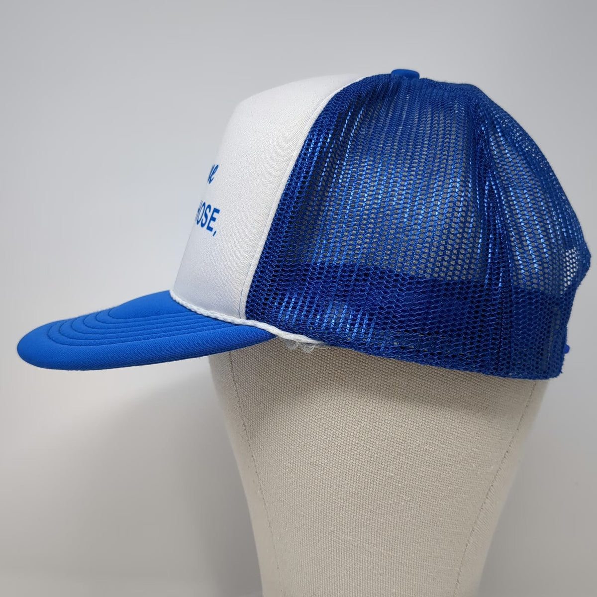 Spokane House Of Hose Inc Blue Trucker Hat One Size Snapback Mesh Foam Rope