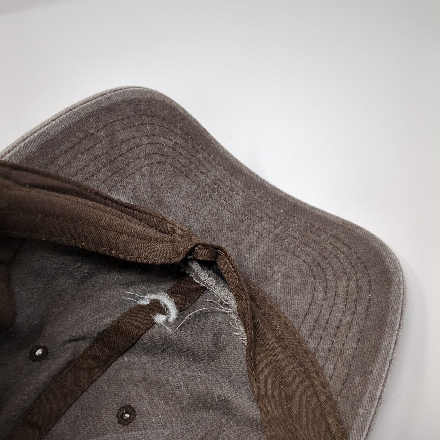 Smiley Face Slideback Hat Brown One Size Adjustable Solid 6 Panel