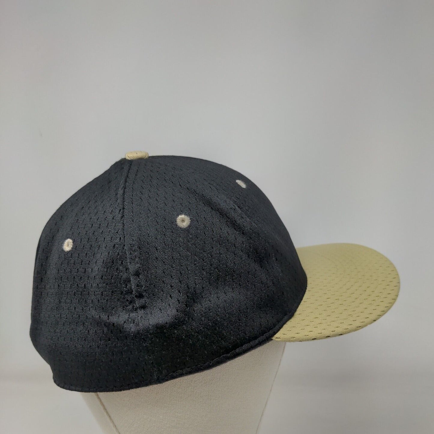 Richardson Fitted Hat Black Size 7 3/8 Breathable Vented Holes 6 Panel Blank
