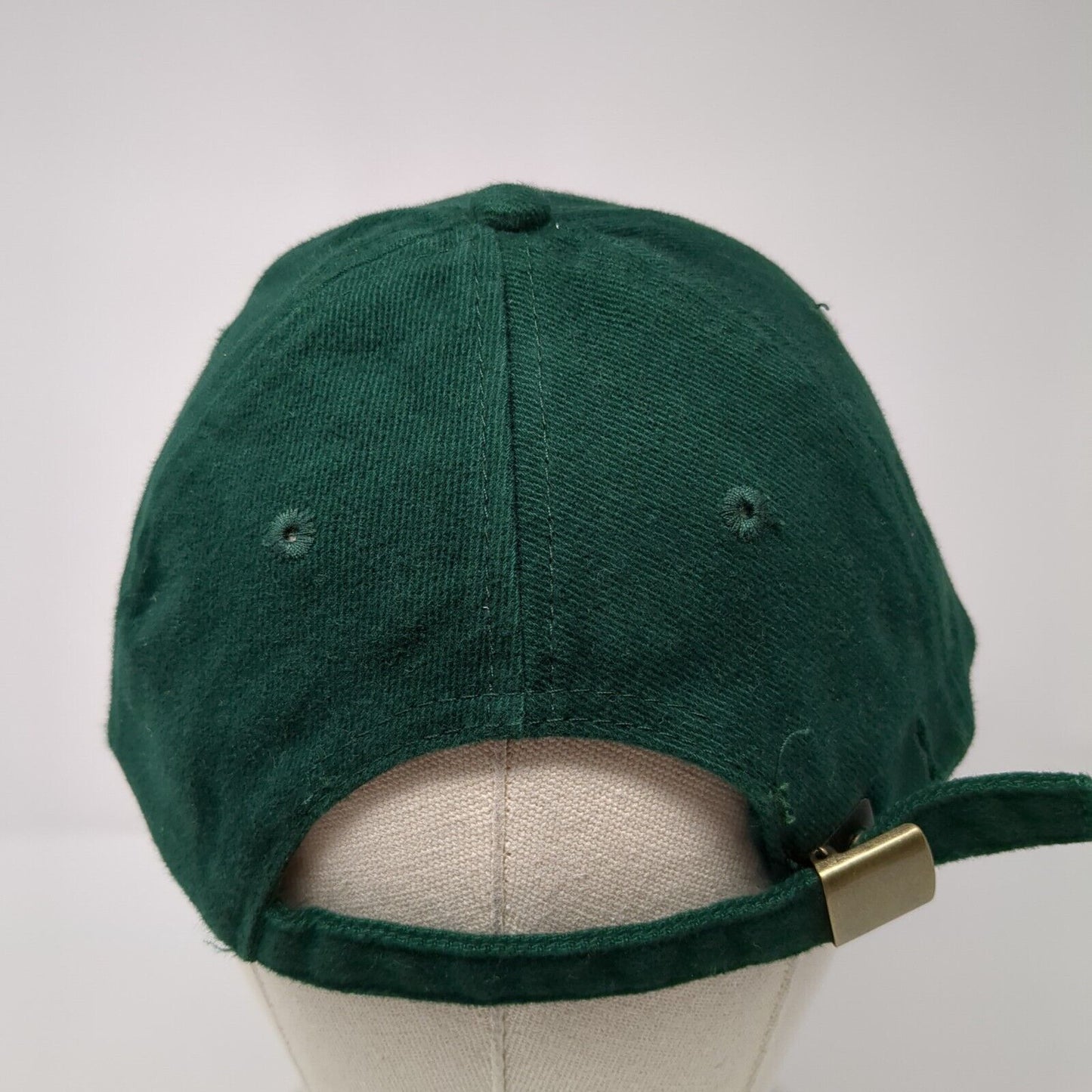 Otto Slideback Hat Green OSFM Adjustable Vented Holes 6 Panel Blank Cotton