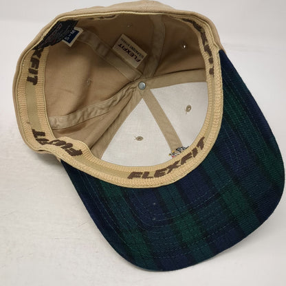 Flexfit Dewars Scotch Whisky Highlander Tartan Beige Blue Green M Fitted Hat