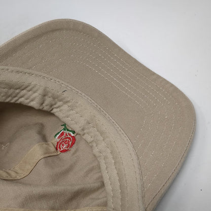 Empyre Baseball Cap Beige One Size Rose Flower Embroidery Slideback Cotton Hat