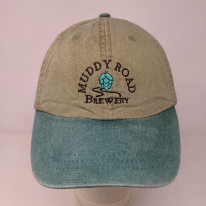 Adams Men's Slideback Hat Green Adjustable Muddy Road Brewery Logo Embroidered