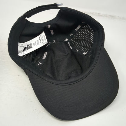 Puma 5 Panel Black One Size Strapback Perforated Mesh Performance Athletic Hat