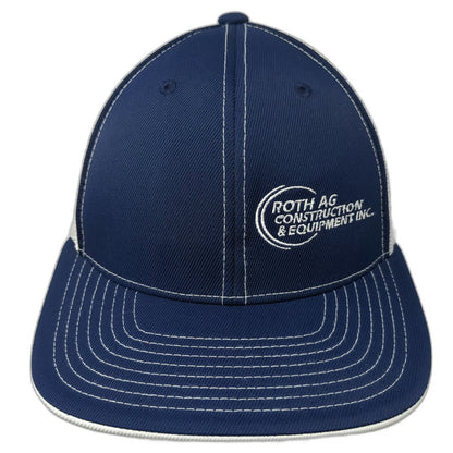 Pacific Headwear Blue Baseball Cap 7 3/8 Hat Roth Ag Construction Equipment Mesh