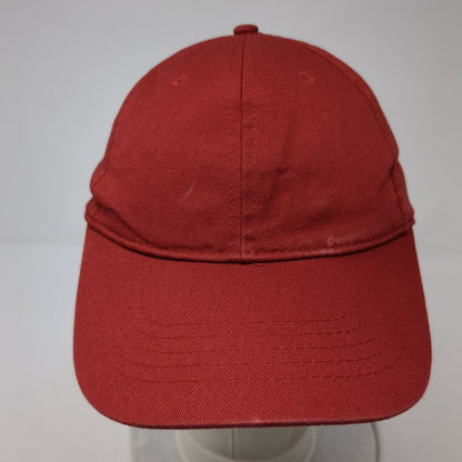 Unbranded Strapback Hat Red One Size Adjustable Vented Holes 6 Panel Blank
