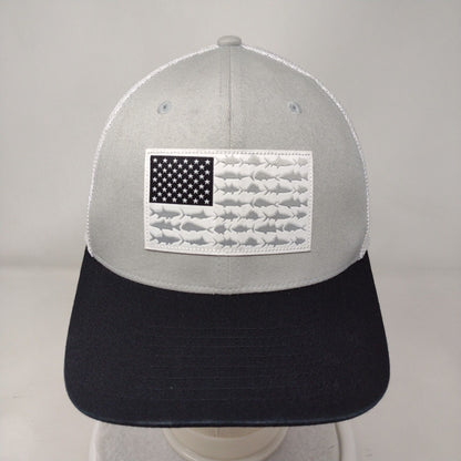 Fish Flag Fitted Mesh Back Trucker Hat Multi S/M Flexfit Columbia PFG
