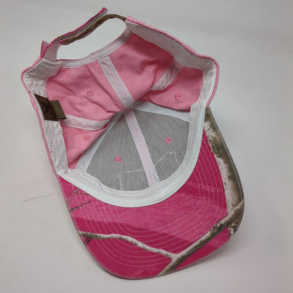 American Flag Strapback Hat Pink OS Adjustable Embroidered Patriotic Buck Wear