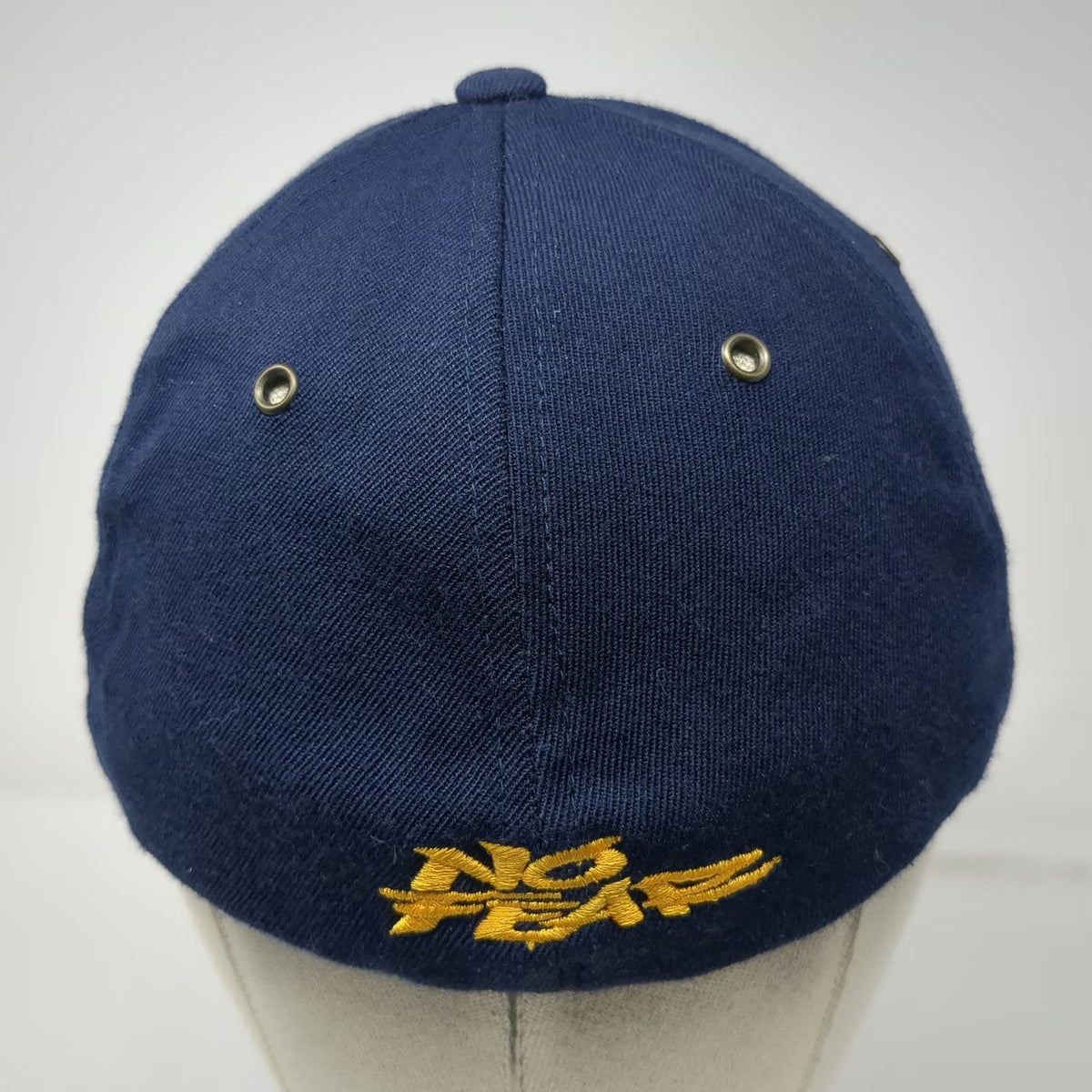 No Fear Baseball Cap Blue L/XL Flexfit Embroidered Logo Graphic Apparel Vintage