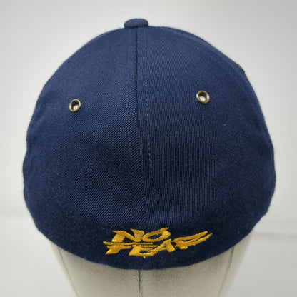 No Fear Baseball Cap Blue L/XL Flexfit Embroidered Logo Graphic Apparel Vintage