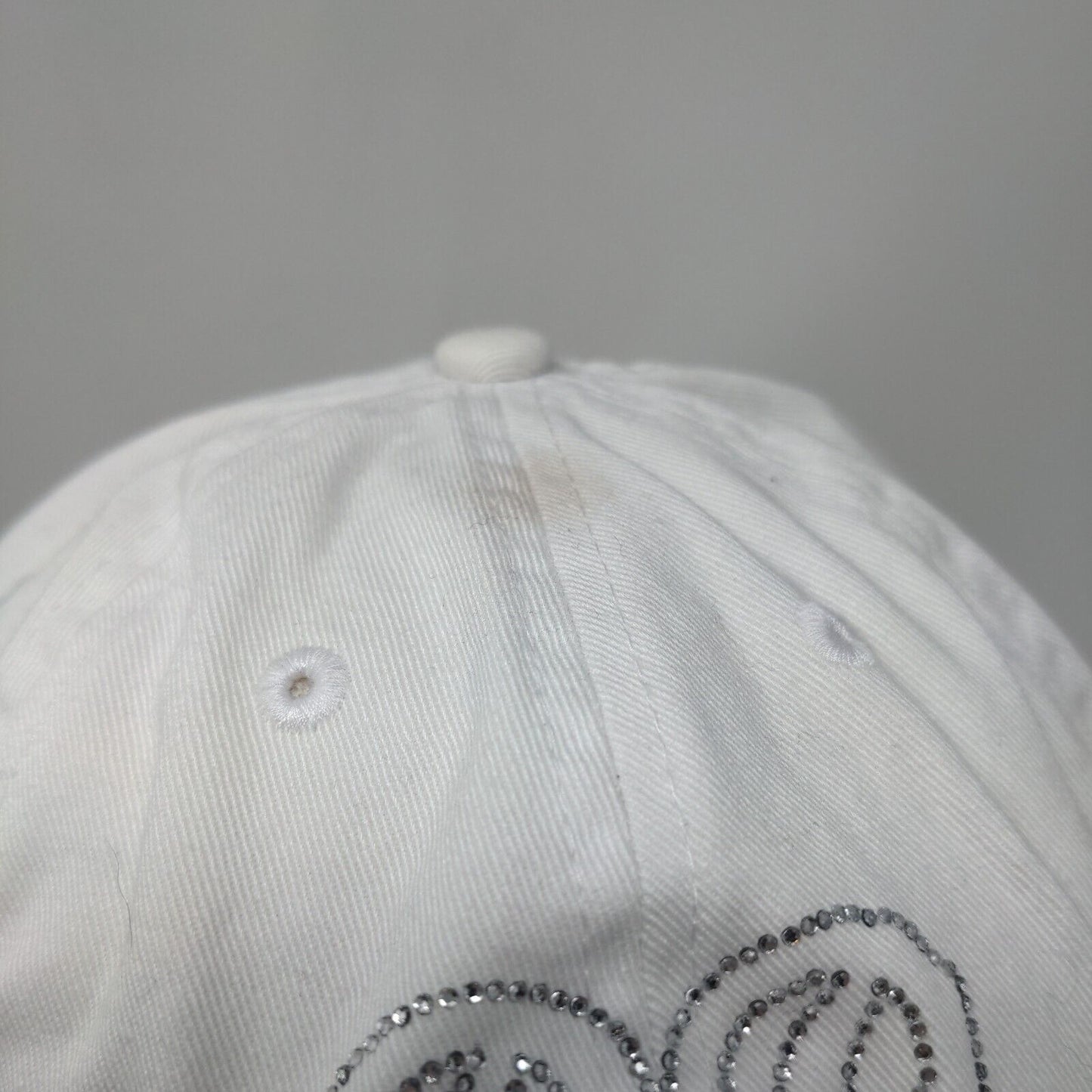 Puerto Rico Slideback Hat White OSFA Newhattan Rhinestone Bling