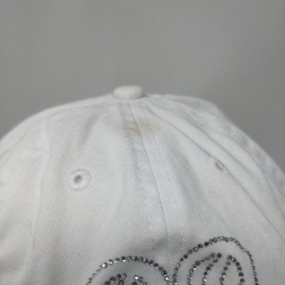 Puerto Rico Slideback Hat White OSFA Newhattan Rhinestone Bling