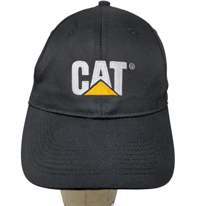 CAT Caterpillar Men's Slideback Hat Black Adjustable Embroidered Logo PolyCotton