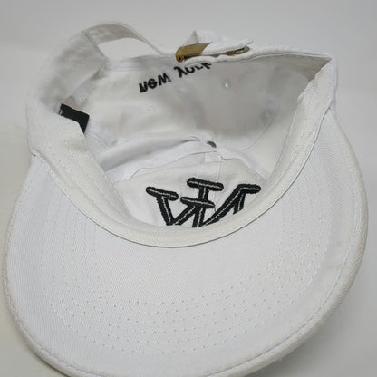 Baseball Cap White One Size NY New York Embroidered Slideback Adjustable Hat