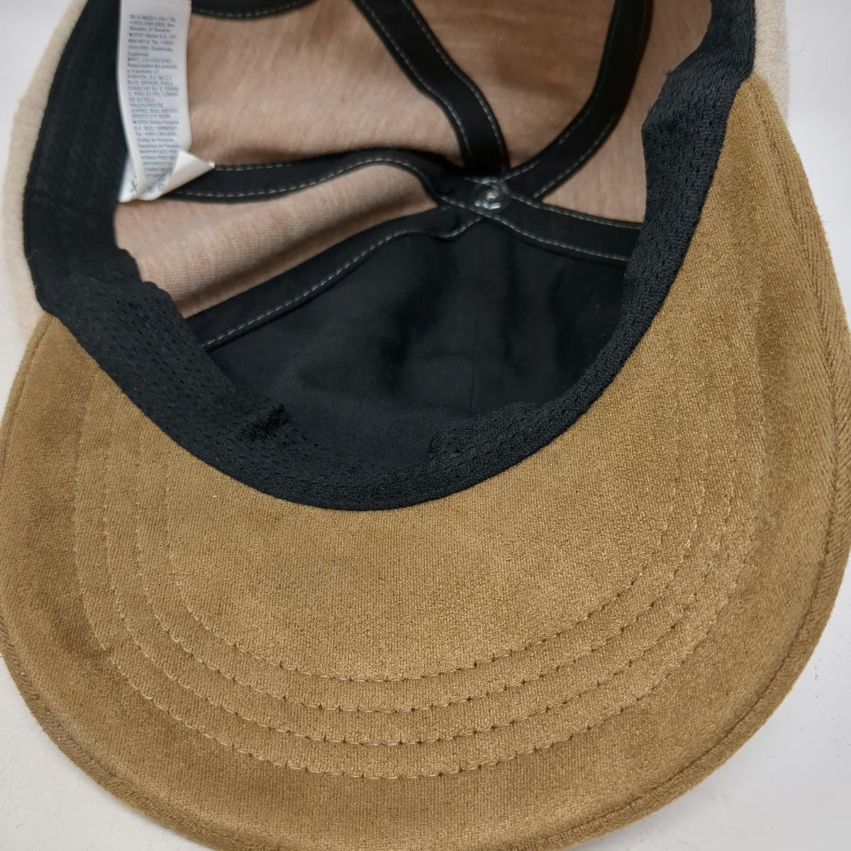 Old Navy Baseball Cap Beige Brown Red One Size Good Vibes Crew Faux Suede Hat