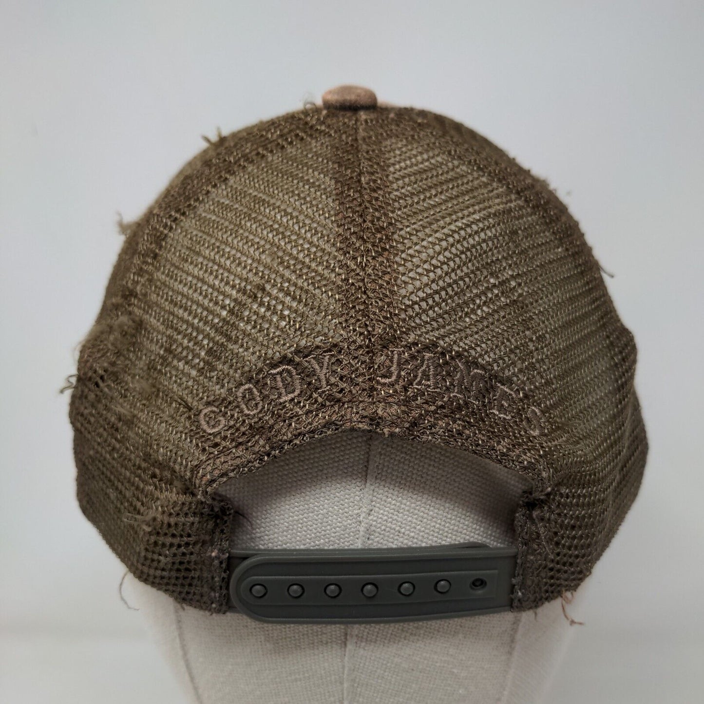 Steer Skull USA Flag Snapback Mesh Back Trucker Hat Brown OSFM Cody James