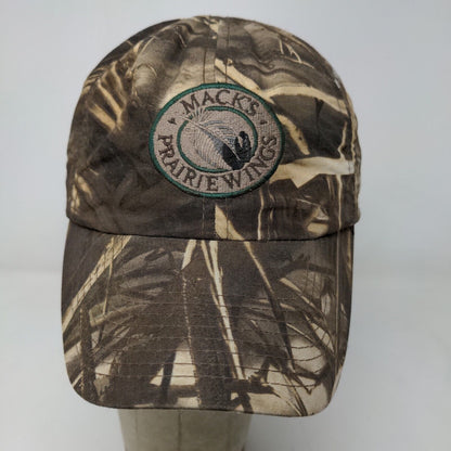 Mack's Prairie Wings Men's Strapback Hat Brown Camo OSFM Embroidered Logo